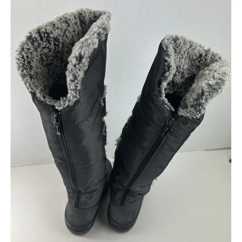 Pajar Women's Knee High Faux Fur Trim Boots Winter Snow Button Grey Size 39 US 8 - Picture 10 of 12